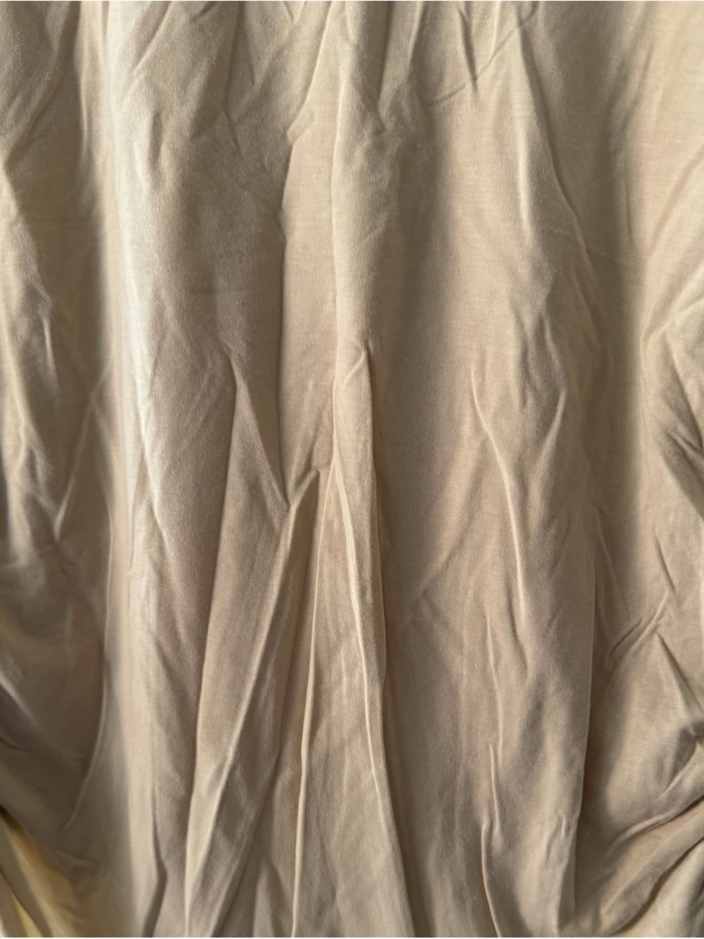 A New Day Tan Nude Side Ruched Short Sleeve Tee Shirt Size M - Picture 4 of 5